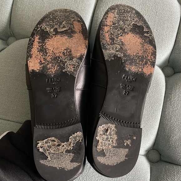 Fendi Shearling Loafer With Pyramid Embellishments - Picture 12 of 16